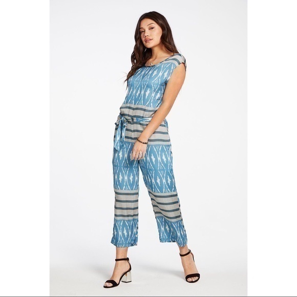 Chaser Pants - Chaser silky ikat cropped Jumpsuit romper medium